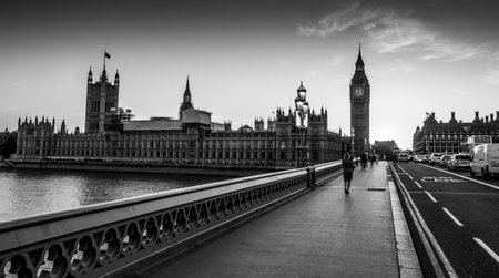 Beautiful Westminster Bridge with Big Ben in the afternoon - LONDON / GREAT BRITAIN - SEPTEMBER 19, 2016のeditorial素材