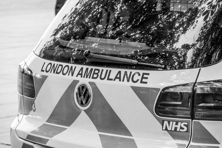London Ambulance Car - emergency ambulance - LONDON / GREAT BRITAIN - SEPTEMBER 19, 2016