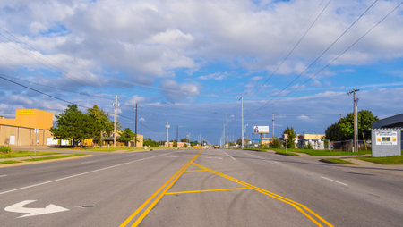 Historic Route 66 street view in Tulsa Oklahoma - TULSA - OKLAHOMA - OCTOBER 17, 2017