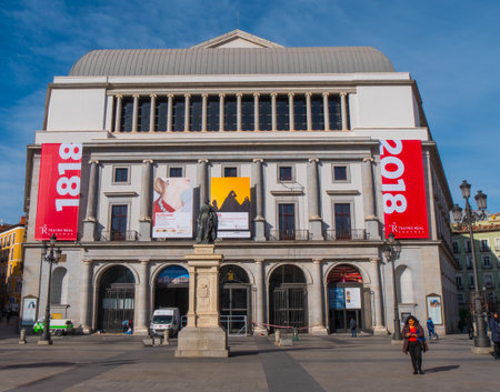 National Theater at Opera Square in Madrid - MADRID / SPAIN - FEBRUAR 21, 2018のeditorial素材