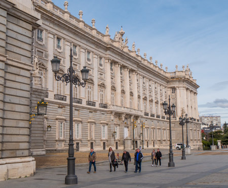 The Royal Palace in Madrid called Palacio Real - a popular landmark - MADRID / SPAIN - FEBRUAR 21, 2018のeditorial素材