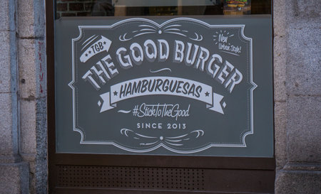 The good Burger restaurant in Madrid - MADRID / SPAIN - FEBRUAR 21, 2018のeditorial素材