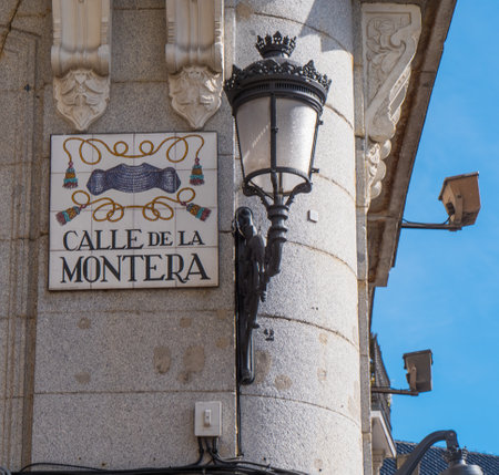 Beautiful street sign in Madrid - MADRID / SPAIN - FEBRUAR 21, 2018のeditorial素材