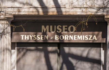 Famous museum Thyssen Bornemisza in Madrid - MADRID / SPAIN - FEBRUAR 21, 2018のeditorial素材