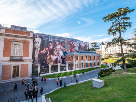 Famous museum in Madrid called Museo del Prado - Prado Museum - MADRID / SPAIN - FEBRUAR 21, 2018のeditorial素材