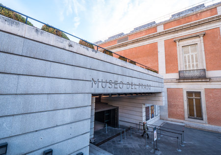 Famous museum in Madrid called Museo del Prado - Prado Museum - MADRID / SPAIN - FEBRUAR 21, 2018