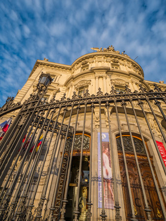 Famous America House building in Madrid called Casa de America at Cibeles Square - MADRID / SPAIN - FEBRUAR 21, 2018のeditorial素材