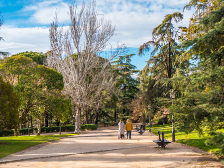 Beautiful West Park in Madrid called Parque del Oeste - MADRID / SPAIN - FEBRUARY 20, 2018のeditorial素材