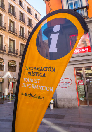 Madrid tourist information office at Callao Square - MADRID / SPAIN - FEBRUARY 20, 2018