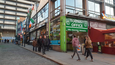 Tourist office at Temple Bar district in Dublinのeditorial素材