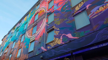 Famous Blooms Hotel at Temple Bar district in Dublinのeditorial素材