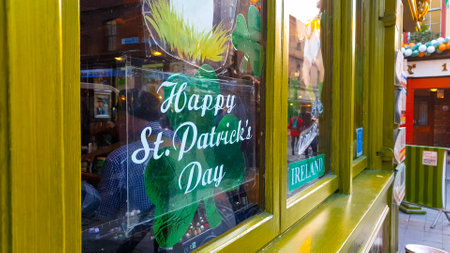 Popular and famous Temple Bar district in Dublinのeditorial素材