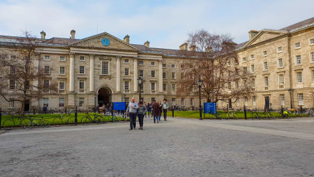 Trinity College in Dublin - famous landmark in the cityのeditorial素材