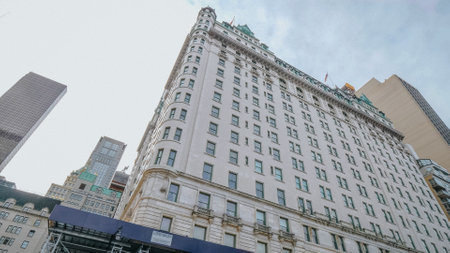 Famous Plaza Hotel in New York - NEW YORK, UNITED STATES - DECEMBER 4, 2018のeditorial素材