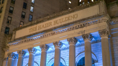 The Haier Building in New York at night - NEW YORK, USA - DECEMBER 4, 2018のeditorial素材