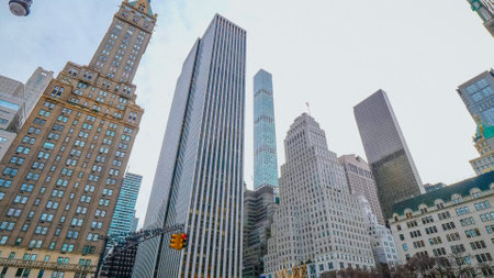 The skyscrapers at Central Park New York - NEW YORK, USA - DECEMBER 4, 2018