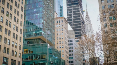 Modern skyscrapers in Manhattan - NEW YORK, USA - DECEMBER 4, 2018のeditorial素材