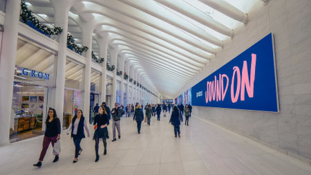 Modern walkways at World Trade Center New York - NEW YORK, USAのeditorial素材