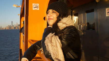 Riding the Staten Island Ferry - NEW YORK, USA - DECEMBER 4, 20のeditorial素材