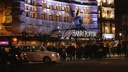 Harry Potter Musical in London by night - LONDON, ENGLAND - DECEMBER 15, 2018のeditorial素材