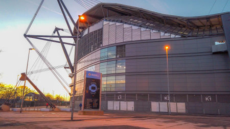 Manchester City football ground the Etihad stadium - MANCHESTER / ENGLAND - JANUARY 1, 2019のeditorial素材