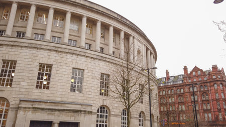 Central library in the city center of Manchester - MANCHESTER / ENGLAND - JANUARY 1, 2019のeditorial素材