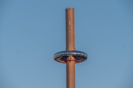The 360i Observation Tower at Brighton beach - BRIGHTON, UNITED KINGDOM - FEBRUARY 27, 2019