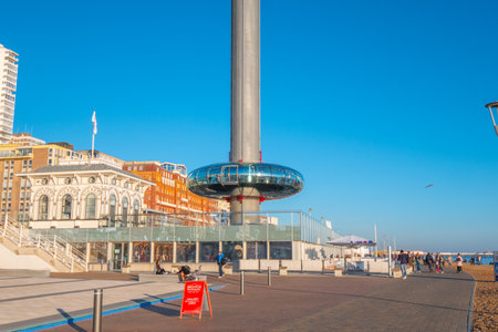 The 360i Observation Tower at Brighton beach - BRIGHTON, UNITED KINGDOM - FEBRUARY 27, 2019のeditorial素材