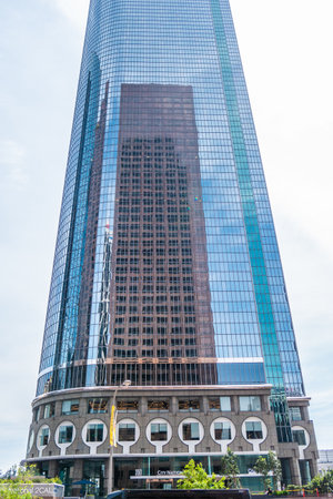 Modern office towers in Los Angeles Downtown - CALIFORNIA, USA - MARCH 18, 2019