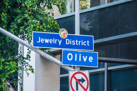 Jewelery District at Downtown Los Angeles - CALIFORNIA, USA - MARCH 18, 2019