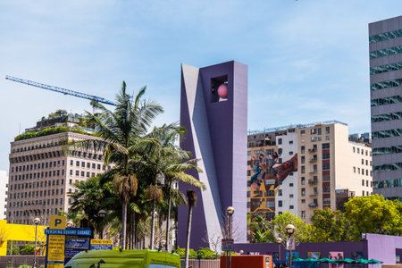 Pershing Square Park Los Angeles Downtown - CALIFORNIA, UNITED STATES - MARCH 18, 2019のeditorial素材