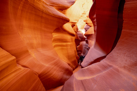 Walking tour through Lower Antelope Canyon in Arizona - UTAH, USA - MARCH 20, 2019のeditorial素材