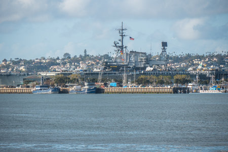 USS Midway museum historic aircraft carrier - CALIFORNIA, USA - MARCH 18, 2019のeditorial素材