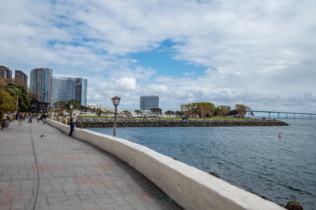 San Diego Seaport Village at the oceanfront - CALIFORNIA, USA - MARCH 18, 2019のeditorial素材