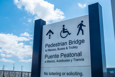 Pedestrian Bridge to Mexico - CALIFORNIA, USA - MARCH 18, 2019