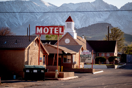 Motel in the historic village of Lone Pine - LONE PINE CA, USA - MARCH 29, 2019のeditorial素材