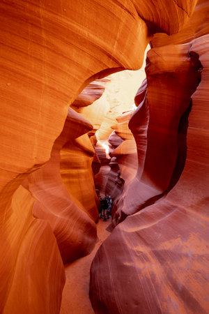 Walking tour through Lower Antelope Canyon in Arizona - UTAH, USA - MARCH 20, 2019のeditorial素材