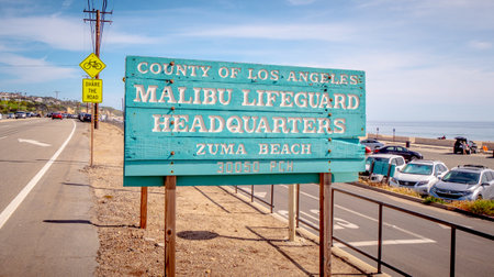 Malibu Lifeguards Headquarter at Zuma Beach - MALIBU, USA - MARCH 29, 2019のeditorial素材