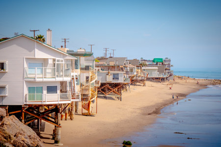 Malibu Beach at the Pacific Coast Highway - MALIBU, USA - MARCH 29, 2019のeditorial素材