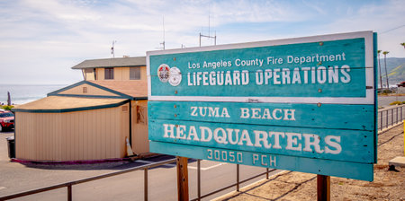 Malibu Lifeguards Headquarter at Zuma Beach - MALIBU, USA - MARCH 29, 2019のeditorial素材