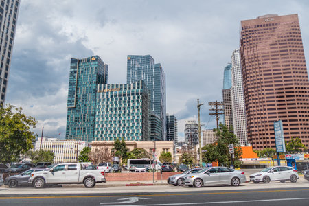 Indigo Hotel at Downtown Los Angeles - CALIFORNIA, USA - MARCH 18, 2019のeditorial素材