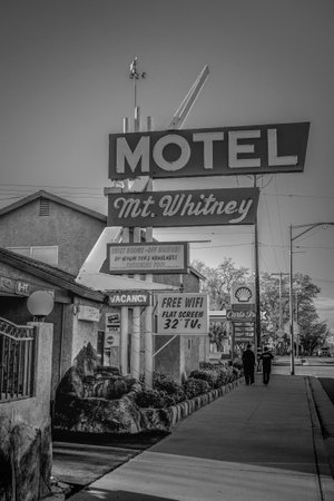 Mount Whitney Motel in the historic village of Lone Pine - LONE PINE CA, USA - MARCH 29, 2019のeditorial素材