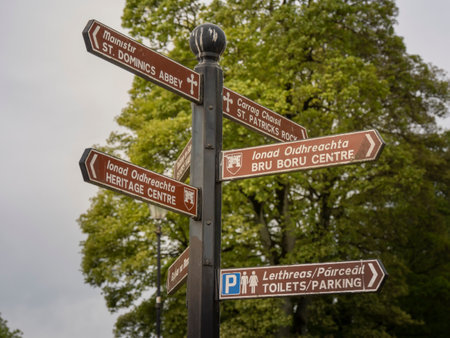 Direction signs in Cashel Ireland - CASHEL, IRELAND - MAY 15, 2019のeditorial素材