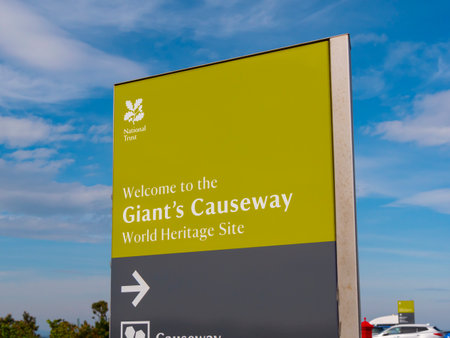 Giants Causeway at Northern Island - BUSHMILLS. NORTHERN IRELAND - MAY 12, 2019のeditorial素材