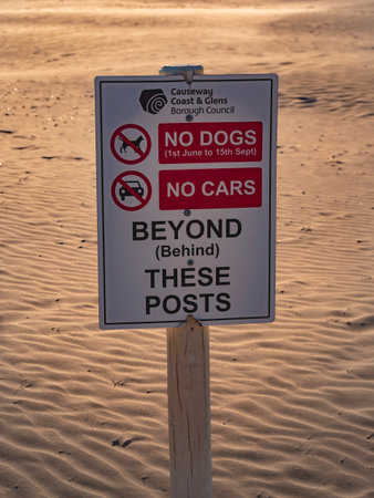 Welcome to Castlerock Beach in Northern Ireland - CASTLEROCK. NORTHERN IRELAND - MAY 12, 2019のeditorial素材