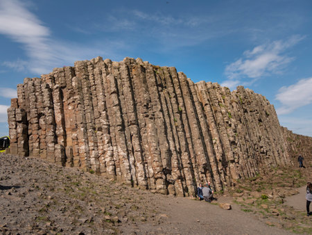 Giants Causeway at Northern Island - BUSHMILLS. NORTHERN IRELAND - MAY 12, 2019のeditorial素材