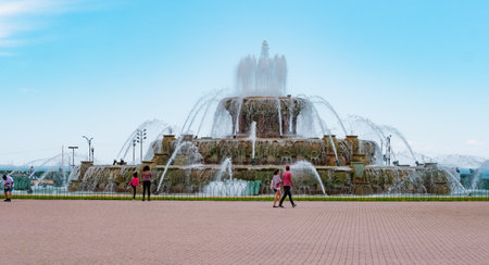 Buckingham Fountain in Chicago - CHICAGO, USA - JUNE 12, 2019