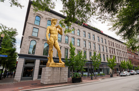 Golden David statue at Fort Nelson Park Louisville - LOUISVILLE. USA - JUNE 14, 2019