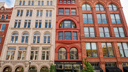 Beautiful buildings in Louisville downtown - LOUISVILLE. USA - JUNE 14, 2019のeditorial素材
