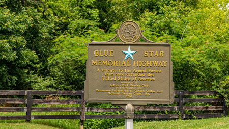 Blue star Memorial Highway at Leipers Fork in Tennessee - LEIPERS FORK, USA - JUNE 18, 2019